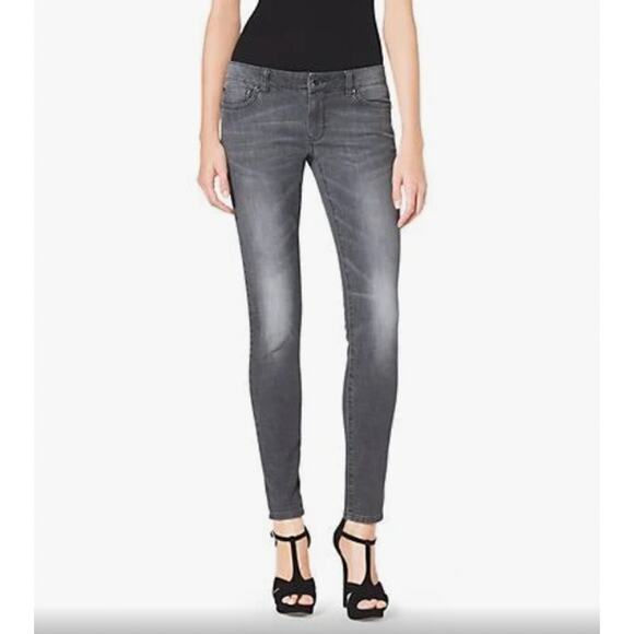 Michael Kors Skinny Lace Pocket Black Wash Denim Jeans, 8 - Picture 1 of 9
